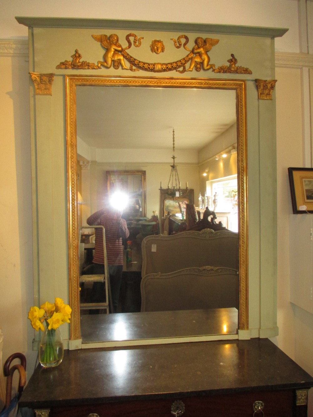 Large French painted Mirror