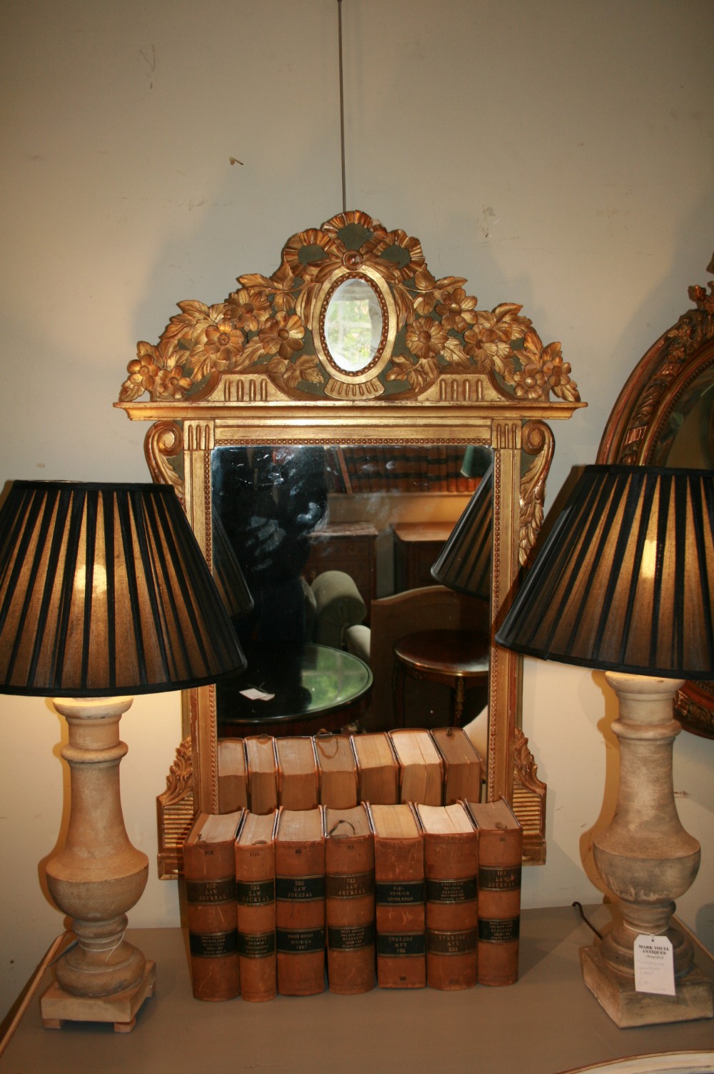carved wood french mirror 