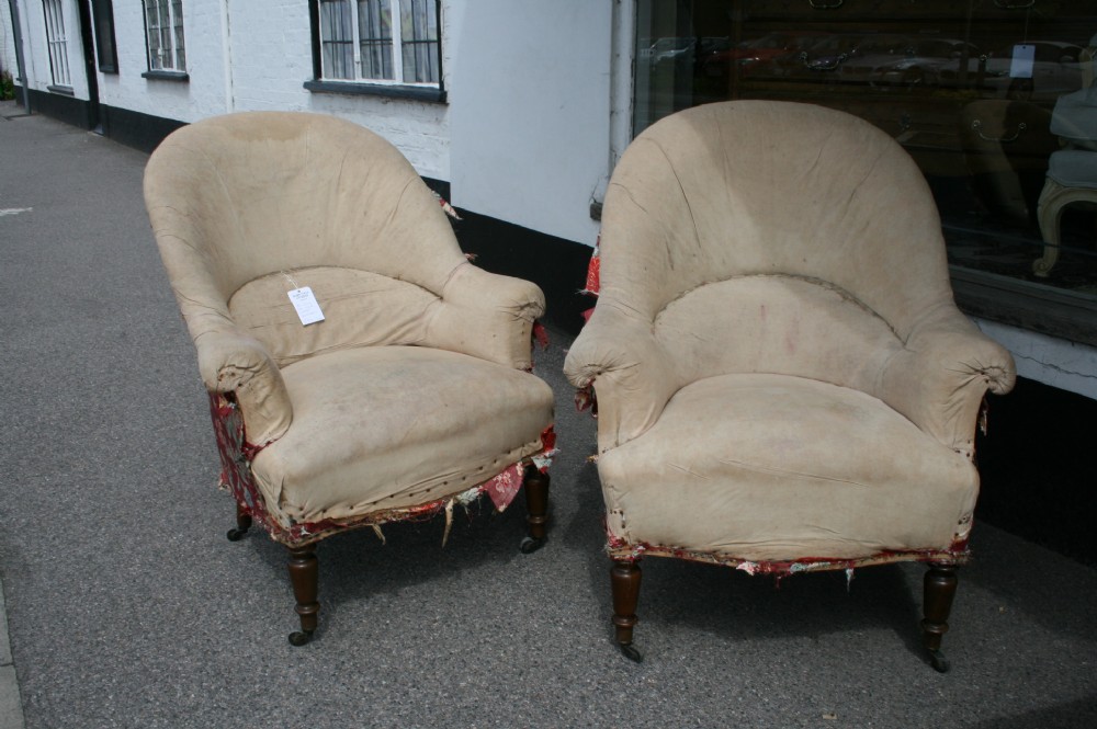 good large pair of french armchairs 