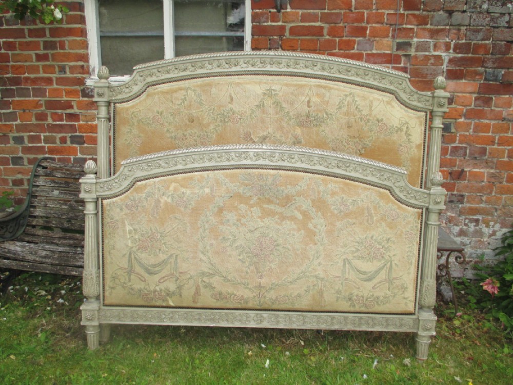 Very Large French Needlepoint Bed