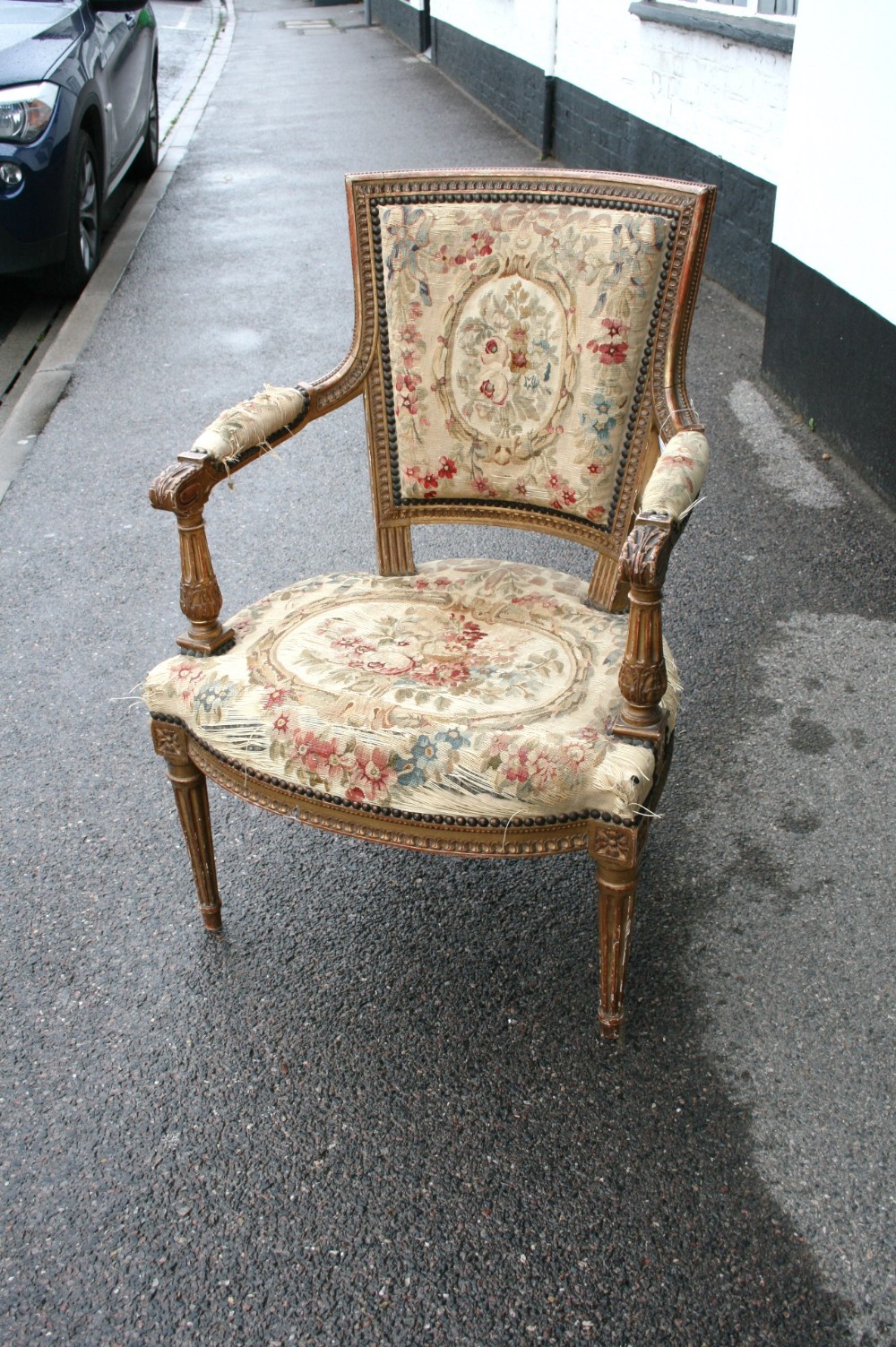 french gilt needle point chair 