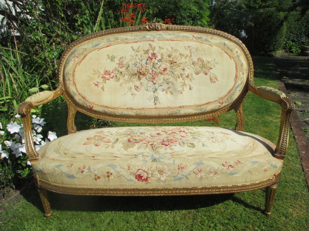 French needlepoint sofa