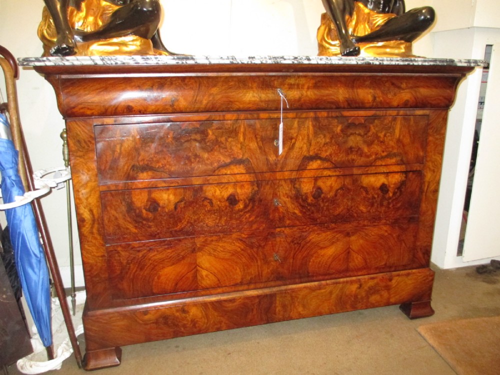Figured walnut commode