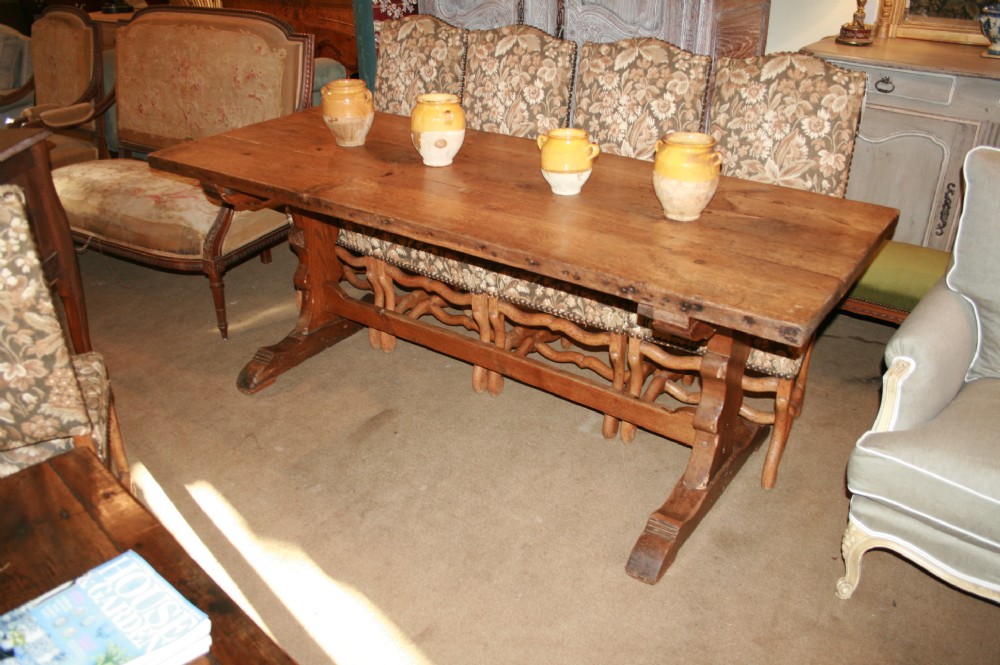 oak and walnut refectory table 