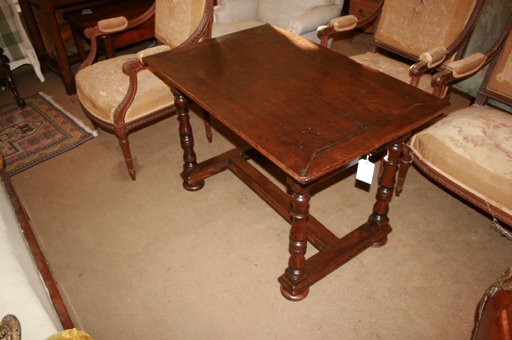 french 18th walnut center table 