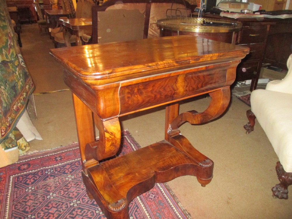 Figured Walnut Console Table