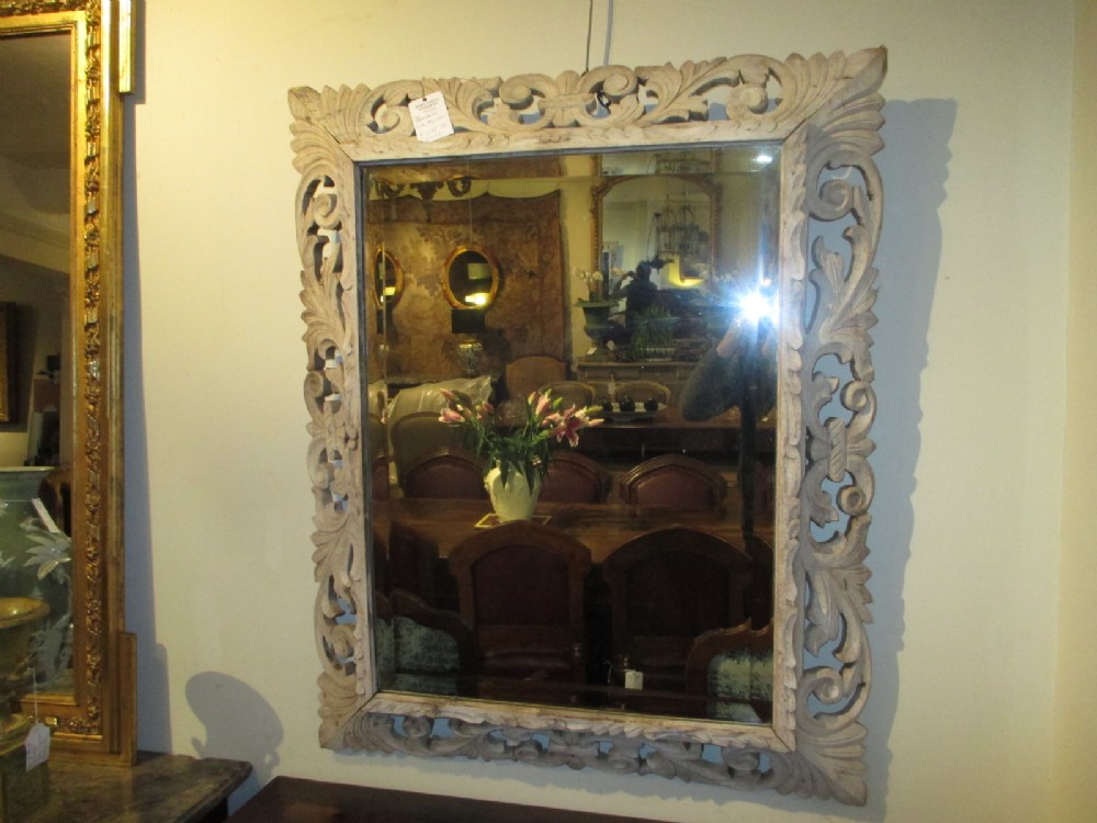 Bleached Oak Antique Mirror