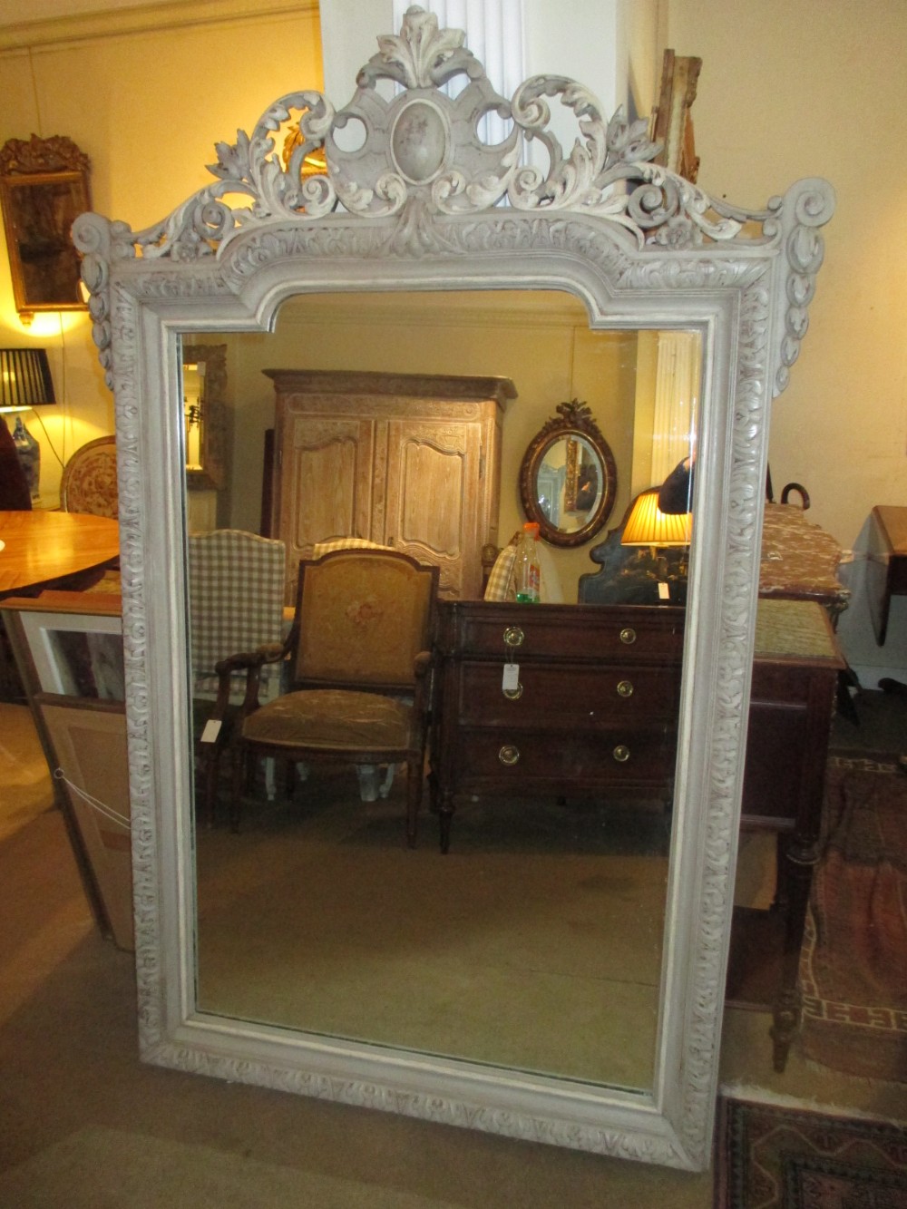 Large antique painted mirror