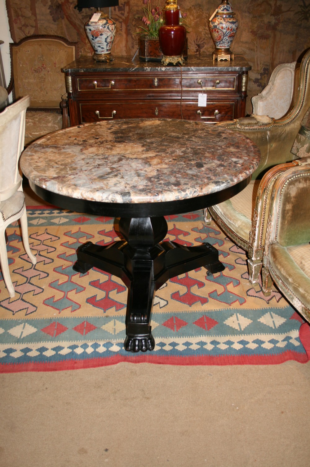 french ebonised gueridon 