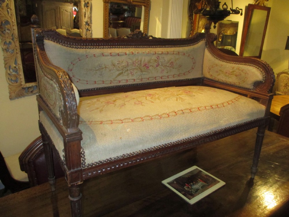 Small needlepoint sofa