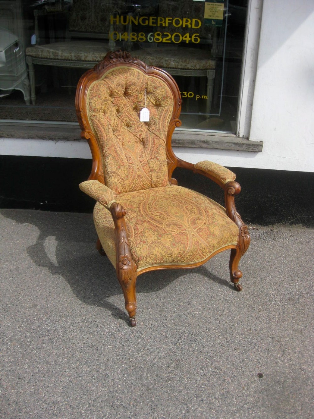 Victorian cabriole leg armchair