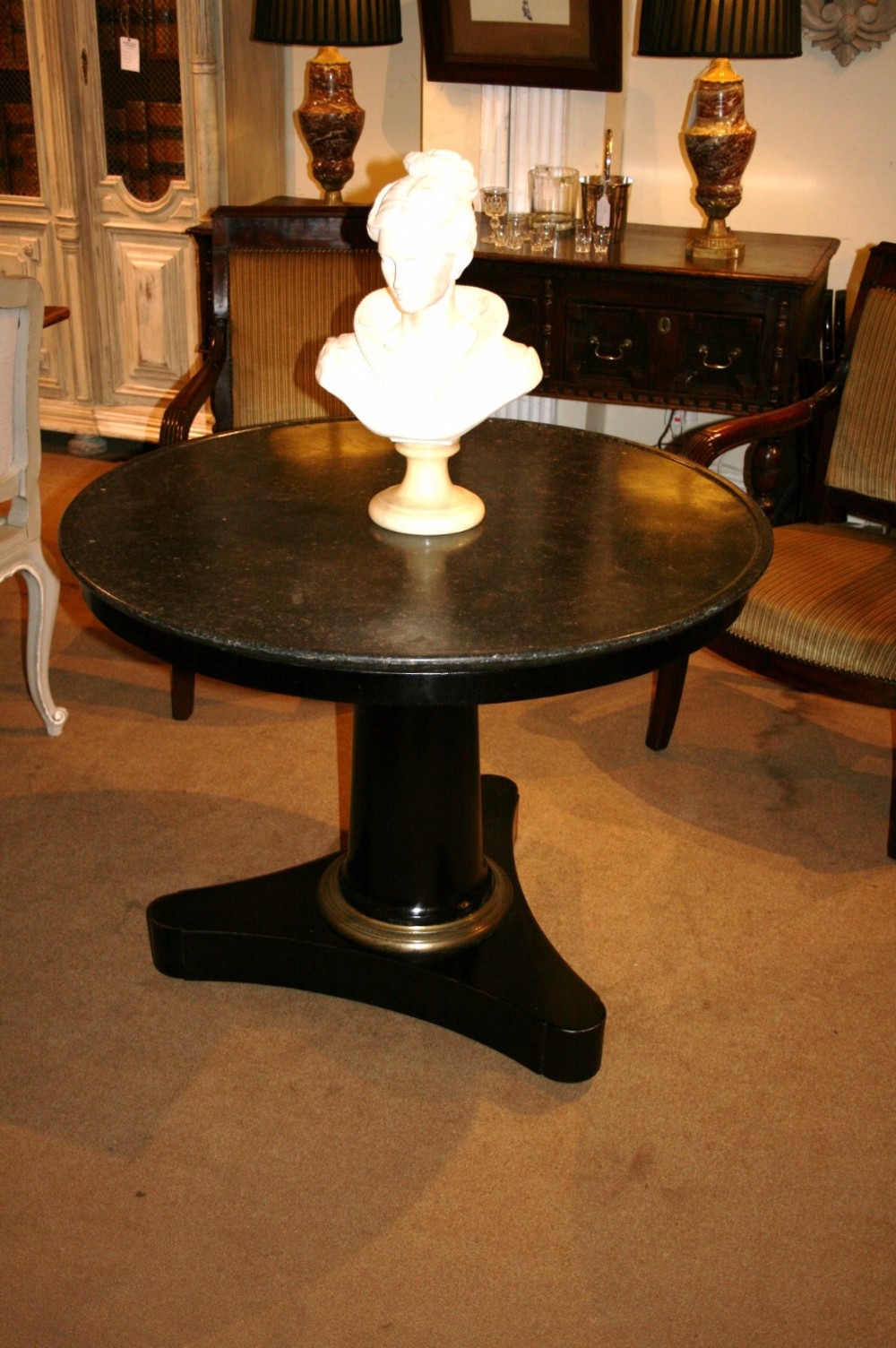 ebonised french gueridon