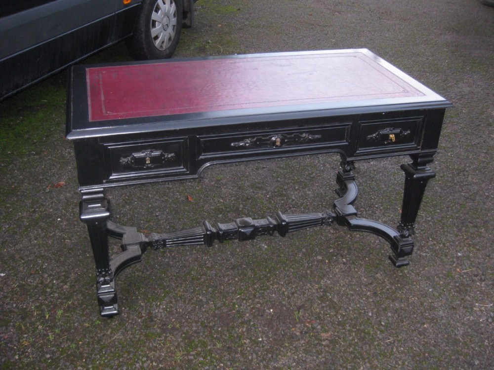 French ebonised  Bureau Plat 