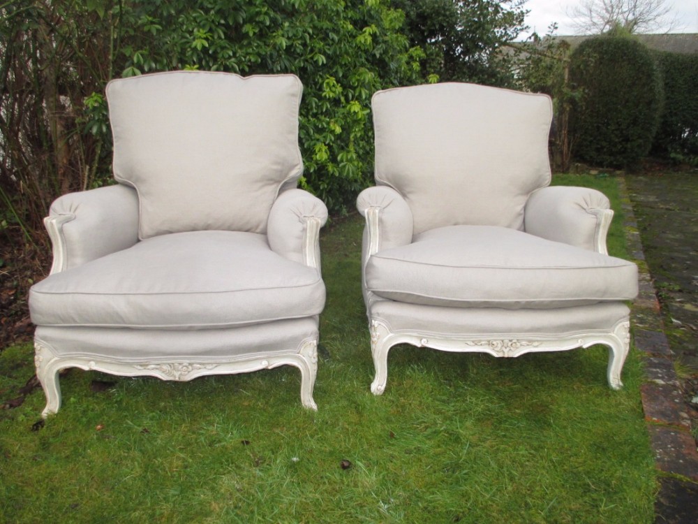 Pair of Large upholstered armchairs