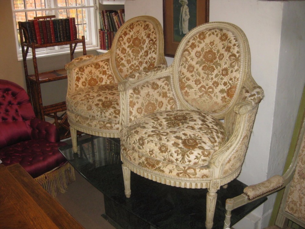 Pair of Louis VI armchairs