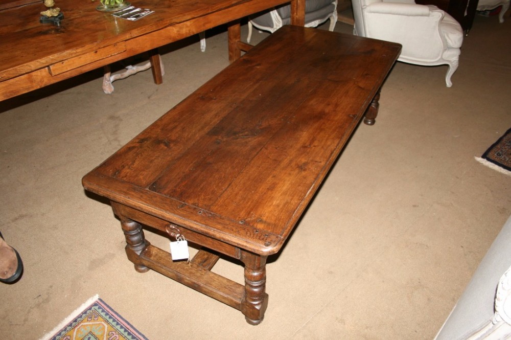 18th century oak table reduced to coffee table height 