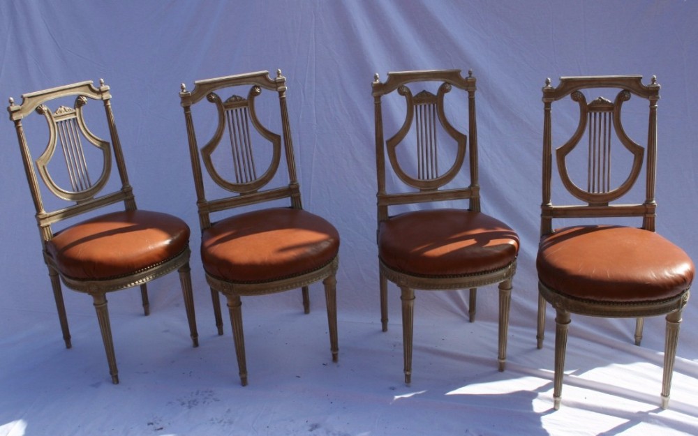 pretty set of four french salon chairs 