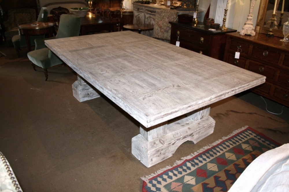 large solid oak limed table 