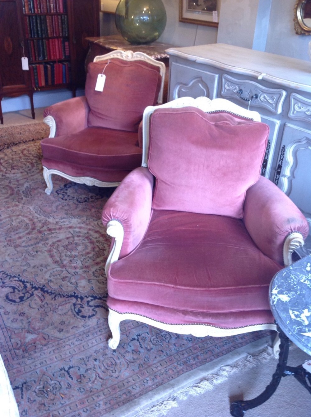 pair of French large armchairs