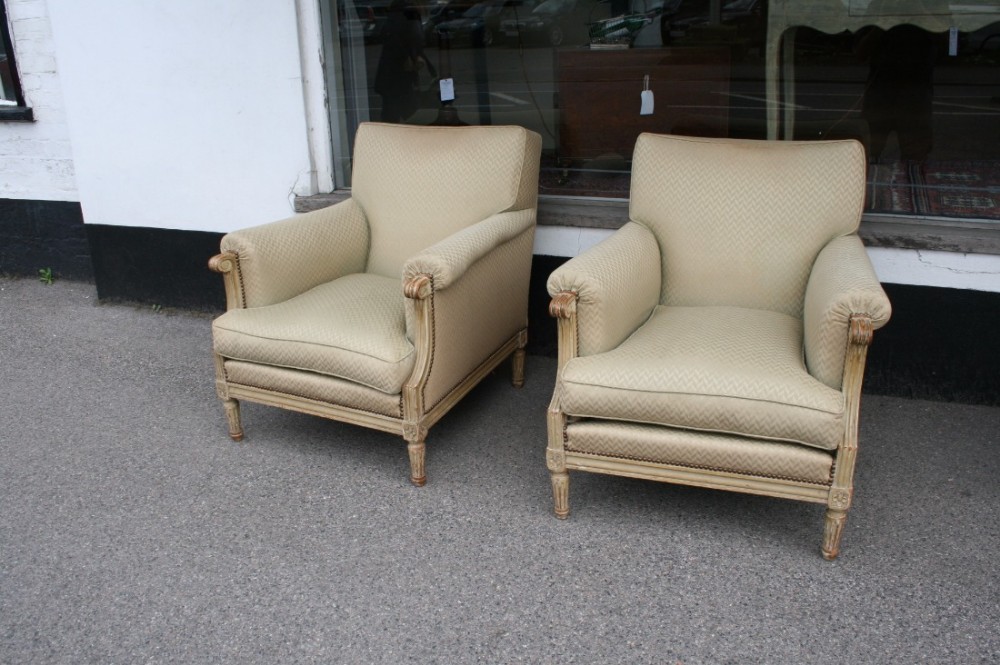pair french armchairs