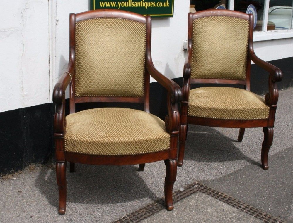 lovely pair or restaurtion period armchairs