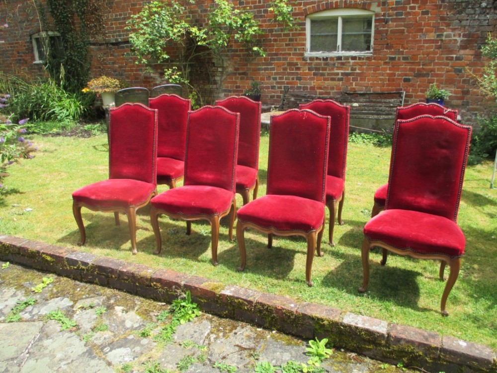 Set of eight cabriole leg dining chairs