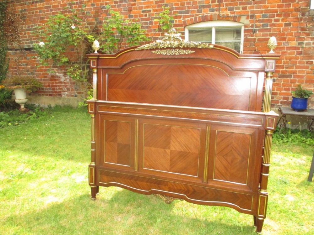 Kingsize brass inlaid bed