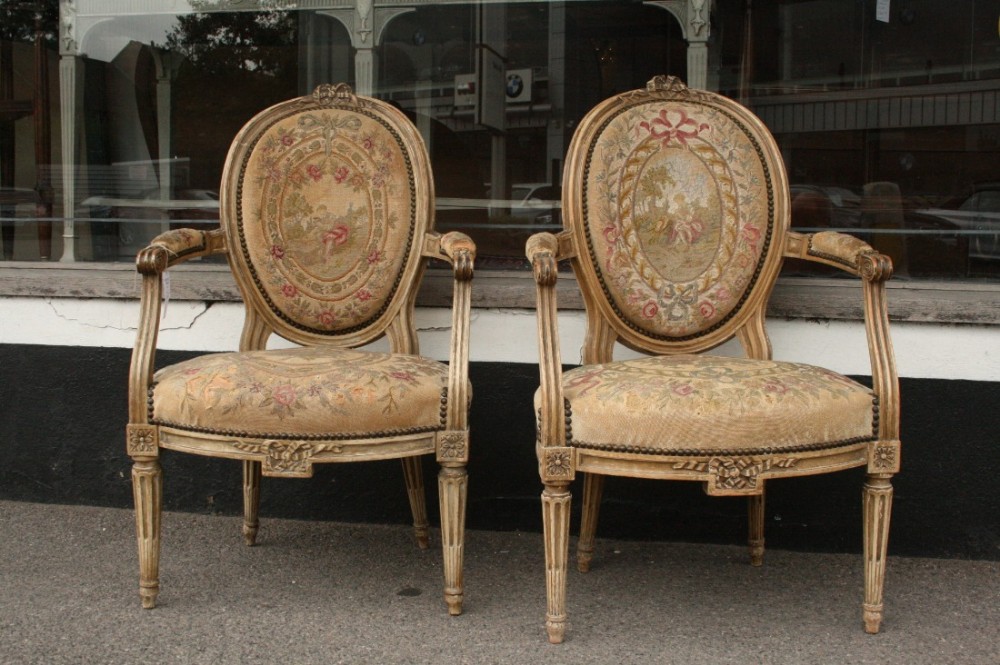 pretty pair french armchairs 