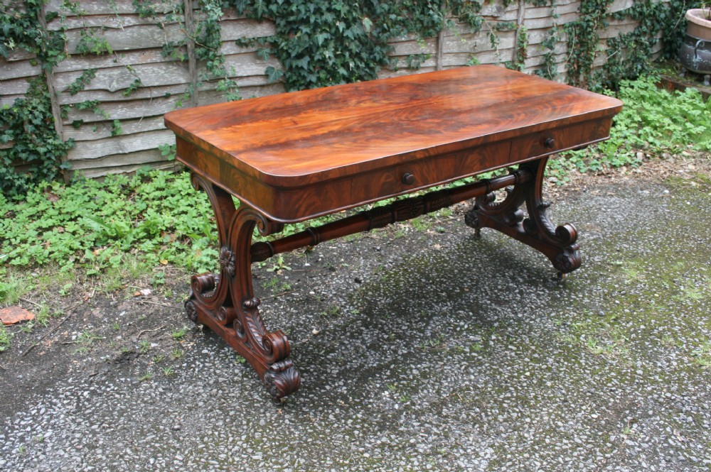 Victorian flame mahogany writing table 