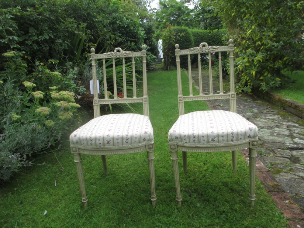 Pair of French Painted Bedroom chairs