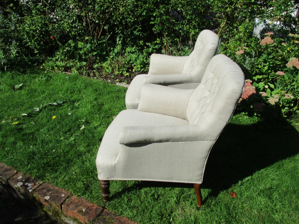 Pair of button-back armchairs View IV