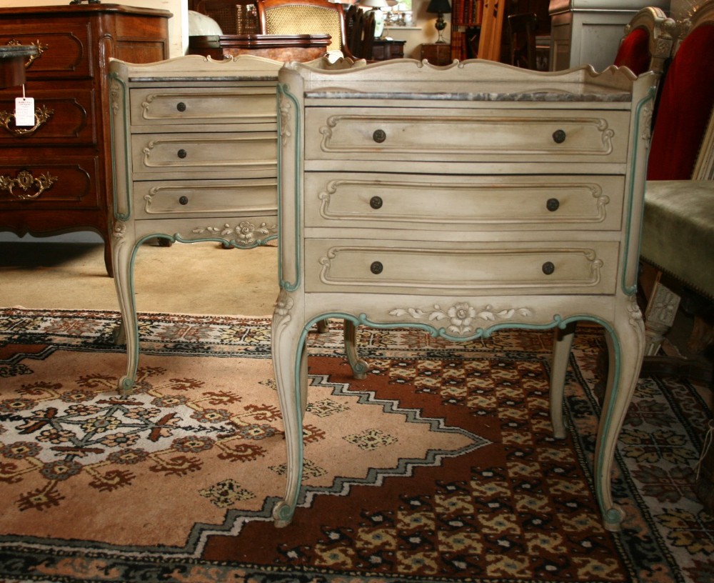 large pair of french bed side tables 