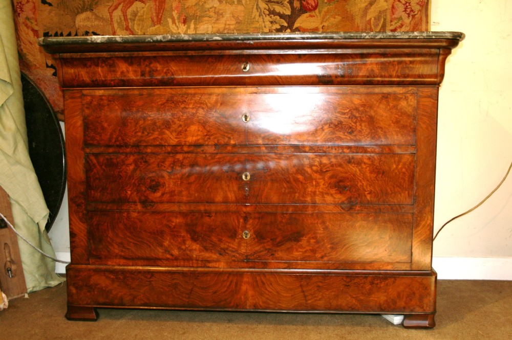 Louis Philippe period walnut commode 
