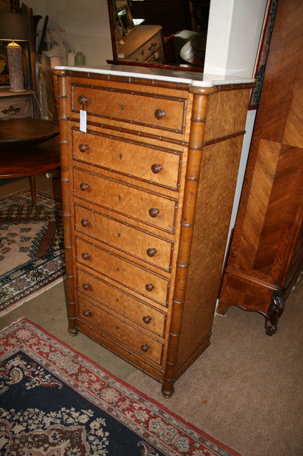 tall faux bamboo chest 