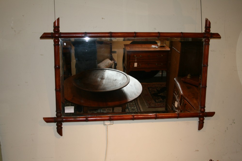 large faux bamboo mirror 