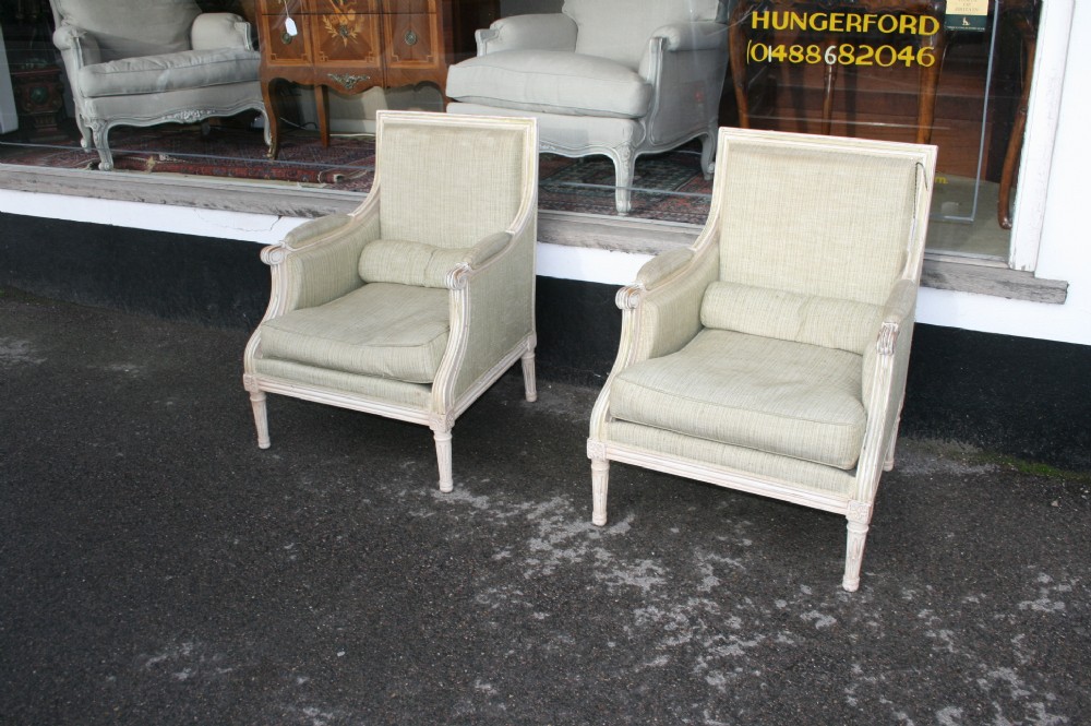 pair or french louis model armchairs 