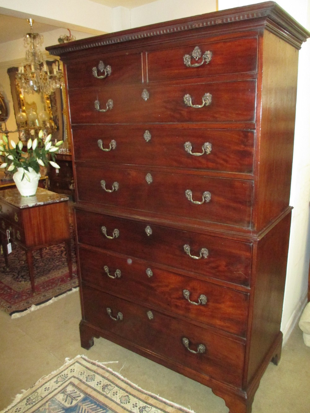 18th century Tallboy or chest on Chest