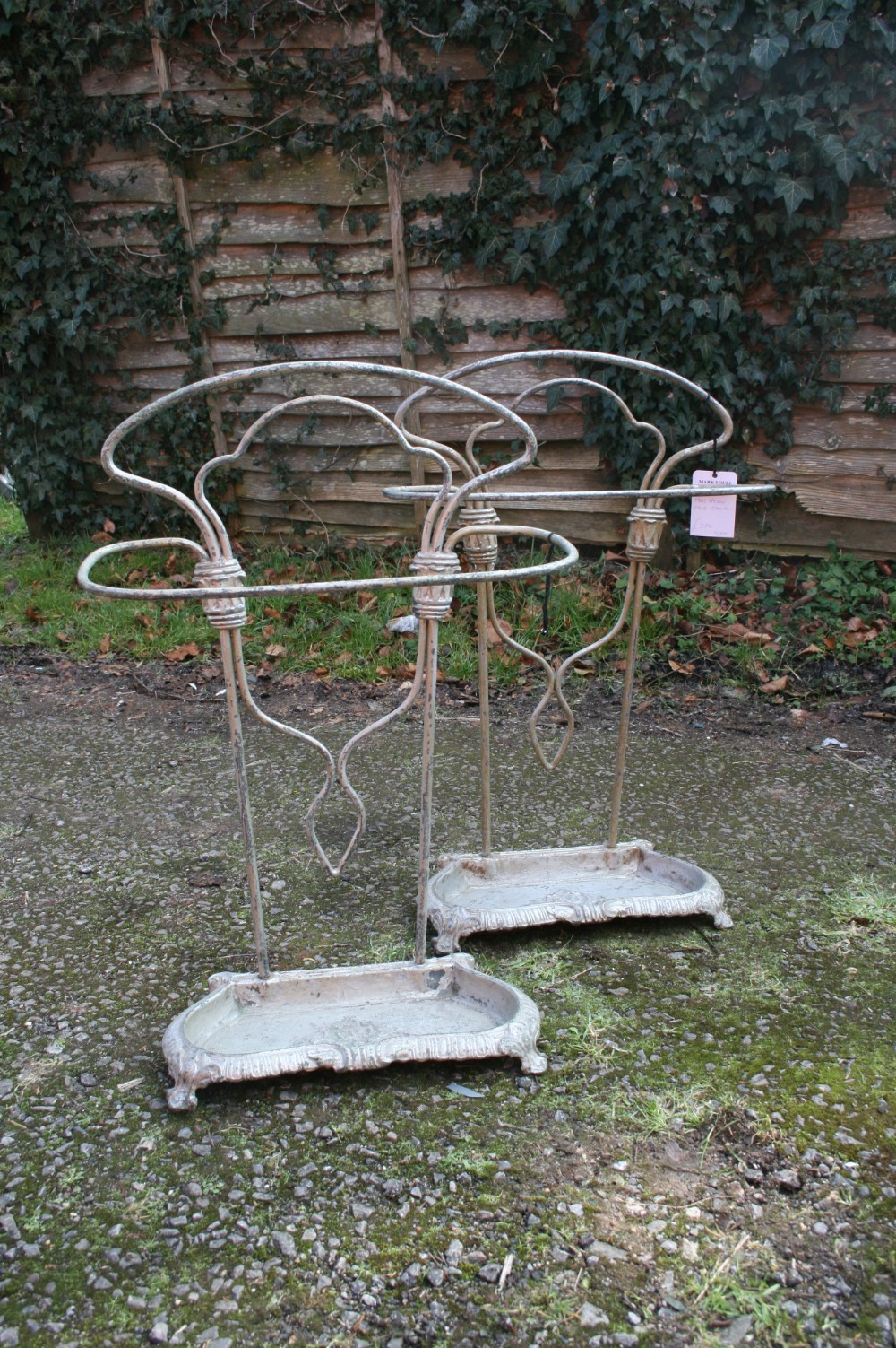 pair french stick stands 