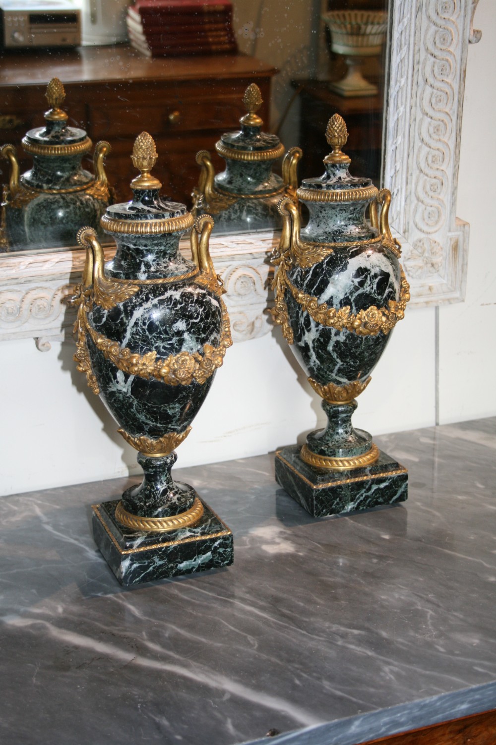 pair french cassolettes or urns 