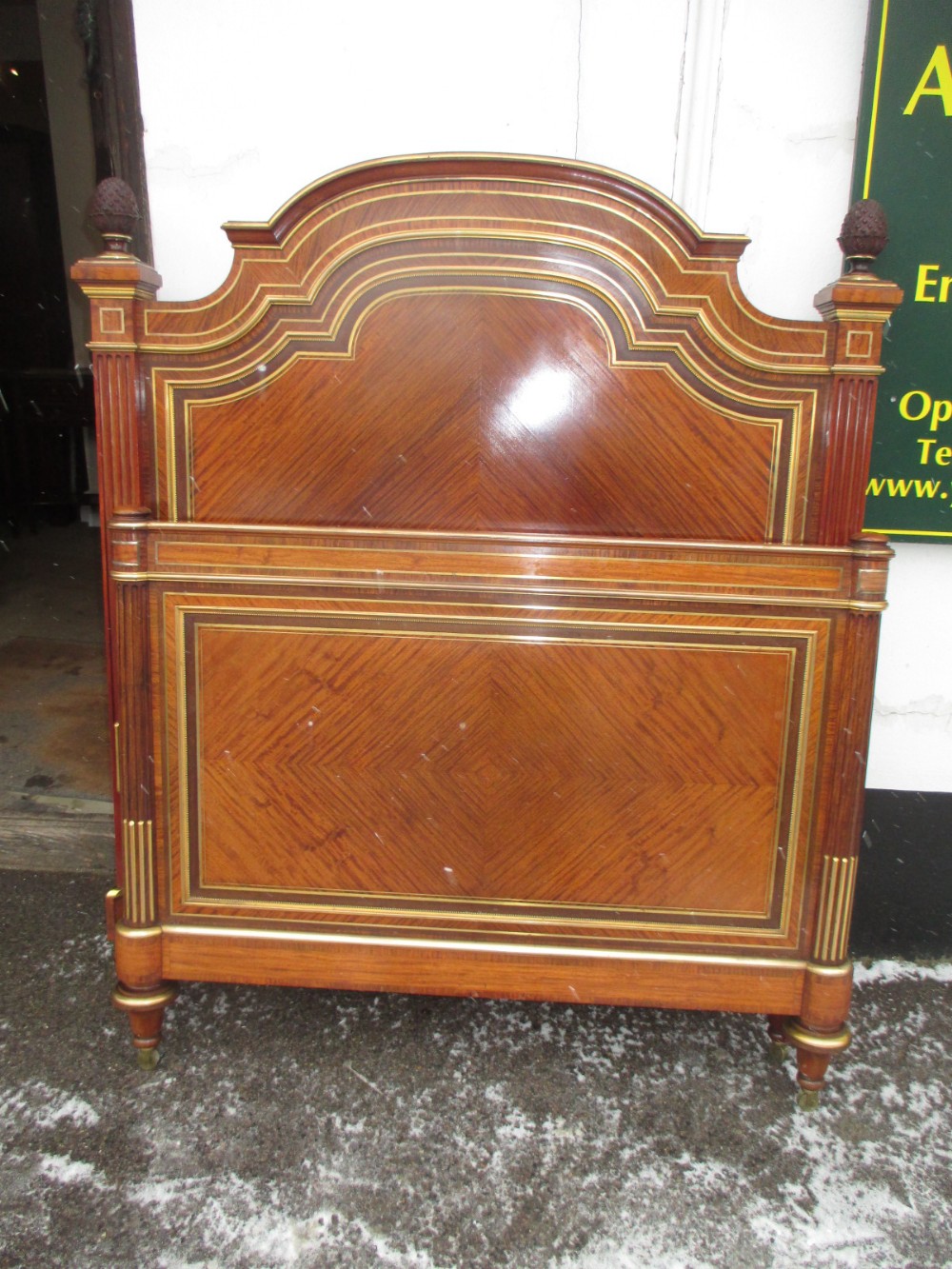 Small Superb Quality Brass Inlaid Bed