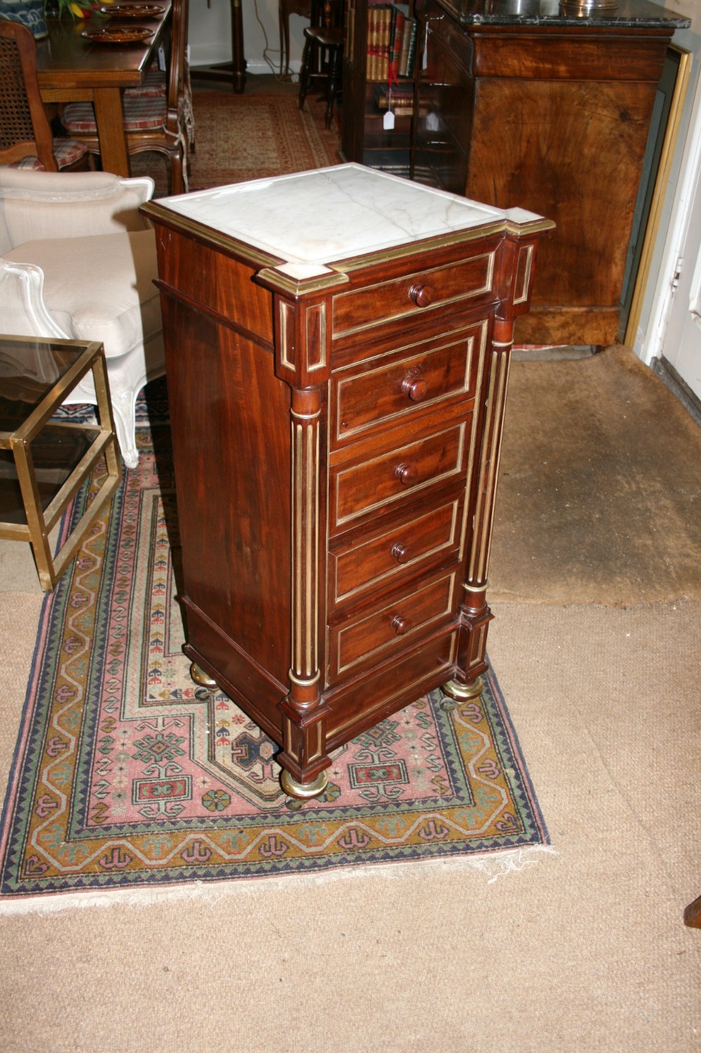 french mahogany and brass stand 