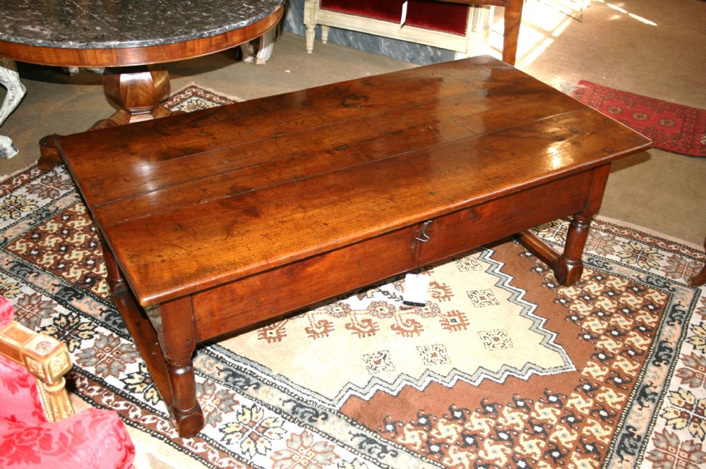 18th century cheery wood dough bin coffee table 