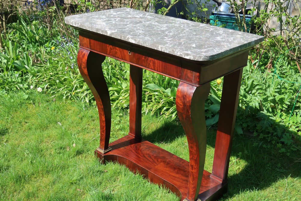 French flame mahogany console table