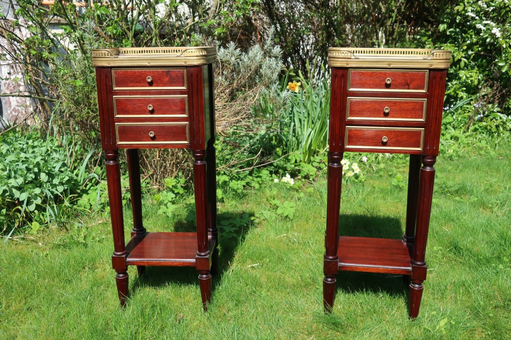 Pair of small mahogany bedside tables View II