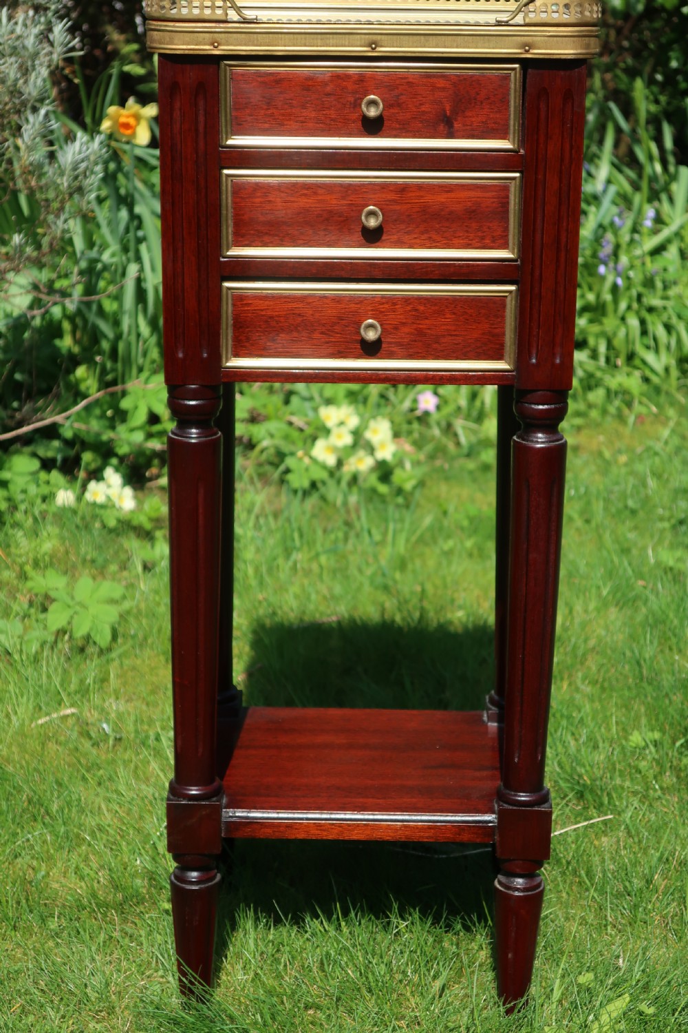 Pair of small mahogany bedside tables View III
