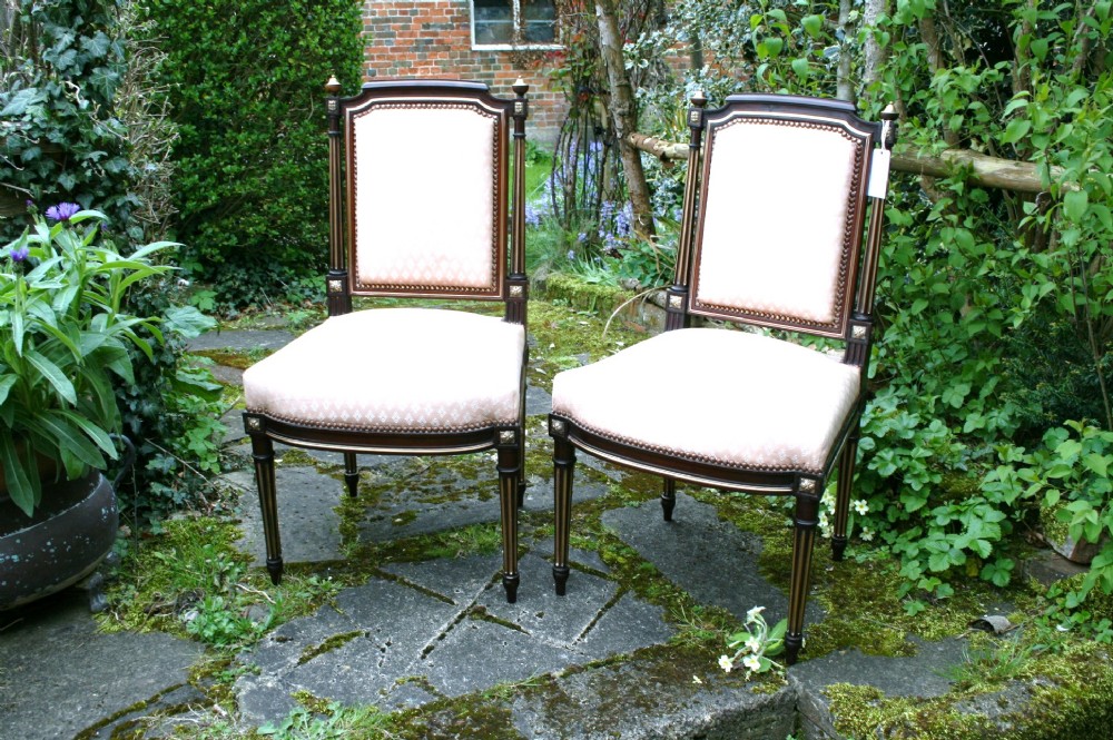 pair of second empire salon chairs 