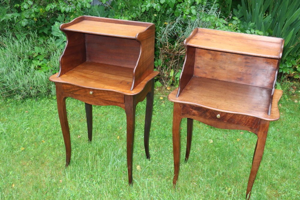 Pair of French walnut bedside tables View III