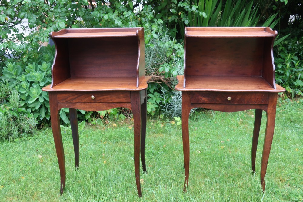 Pair of French walnut bedside tables View V