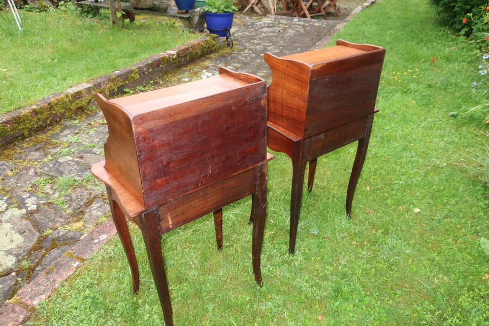 Pair of French walnut bedside tables View VI
