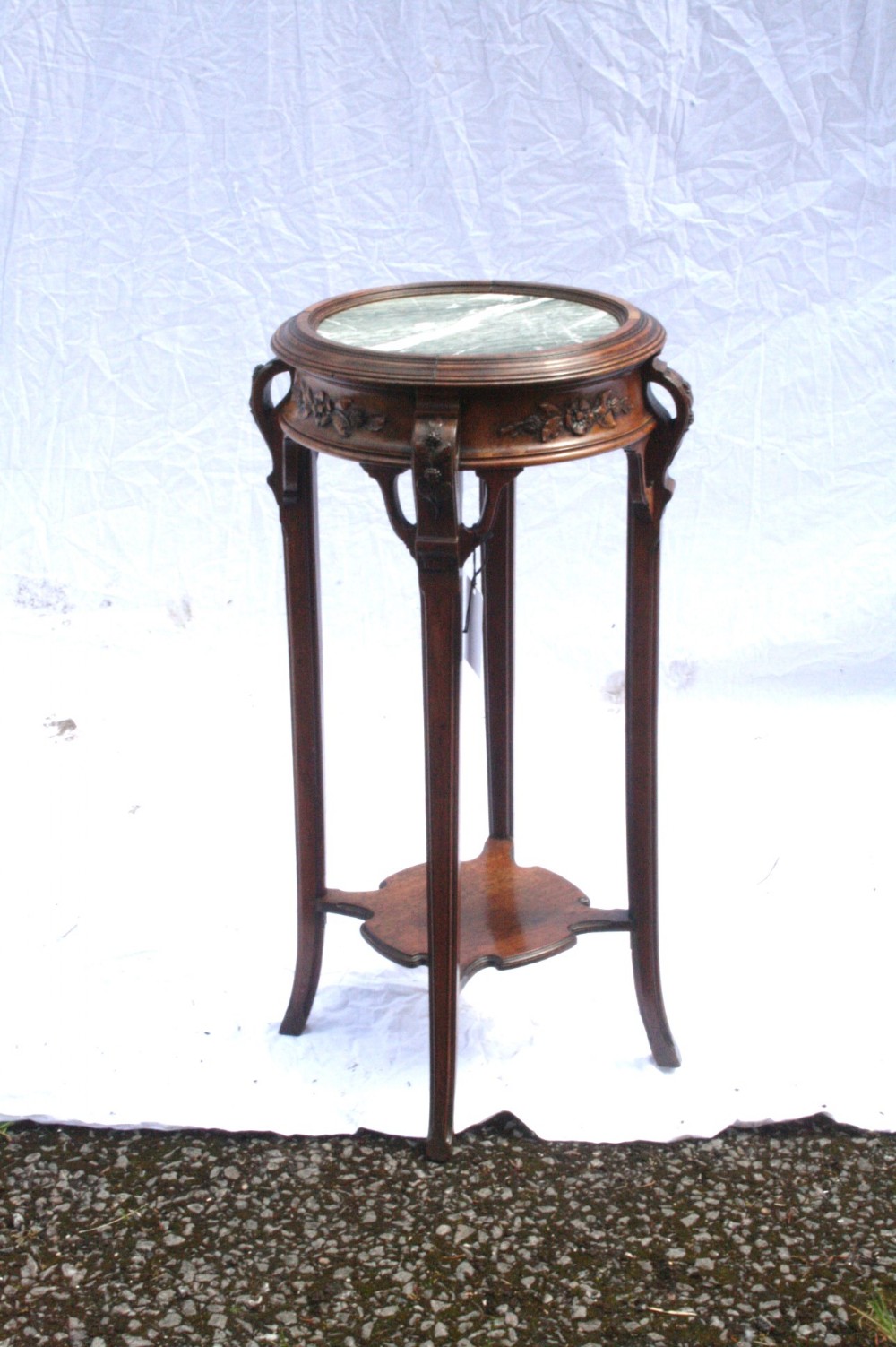 art nouveau walnut stand 